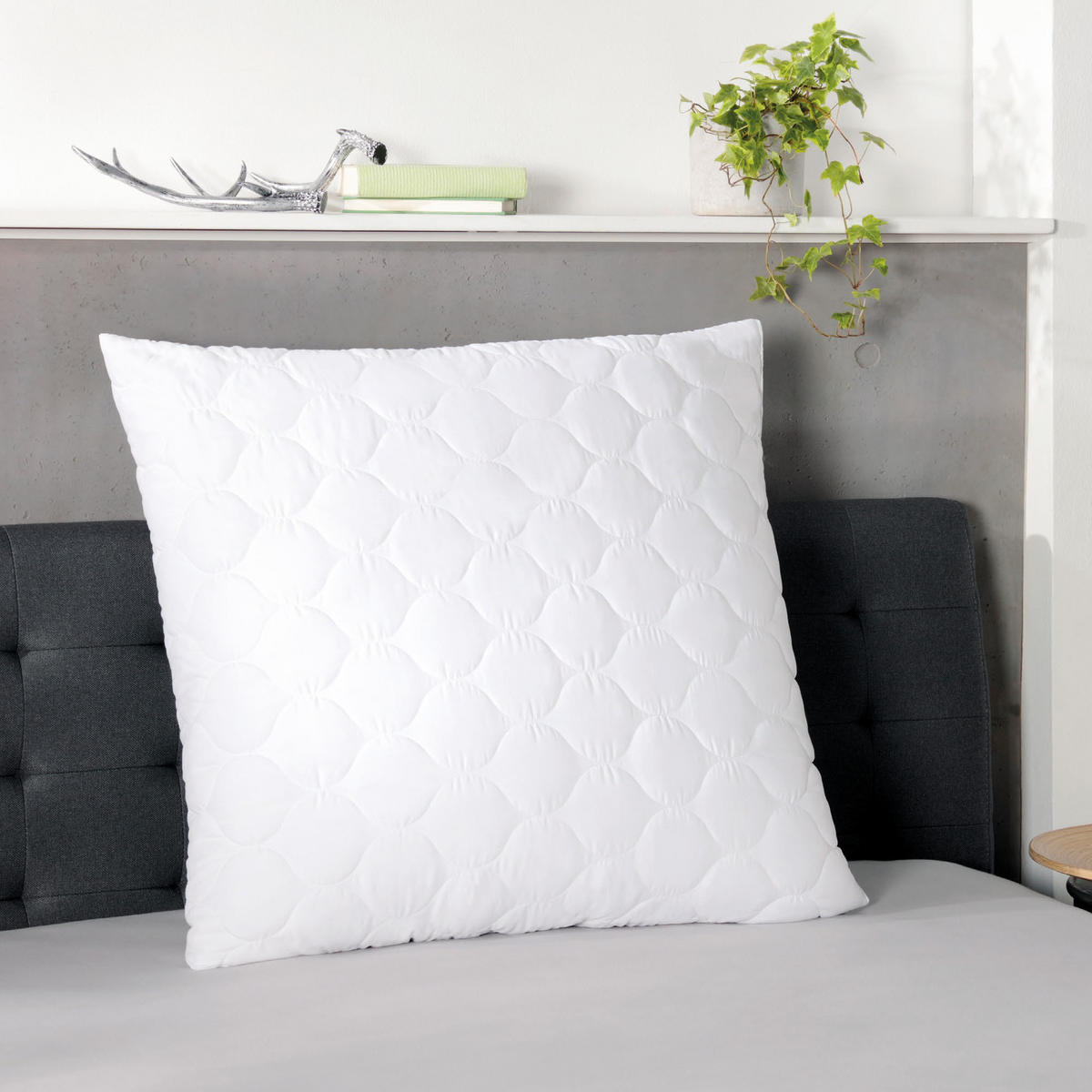 KOPFKISSEN Mikrofaser 80x80 cm - Weiß, Kunststoff/Textil (80/80cm)