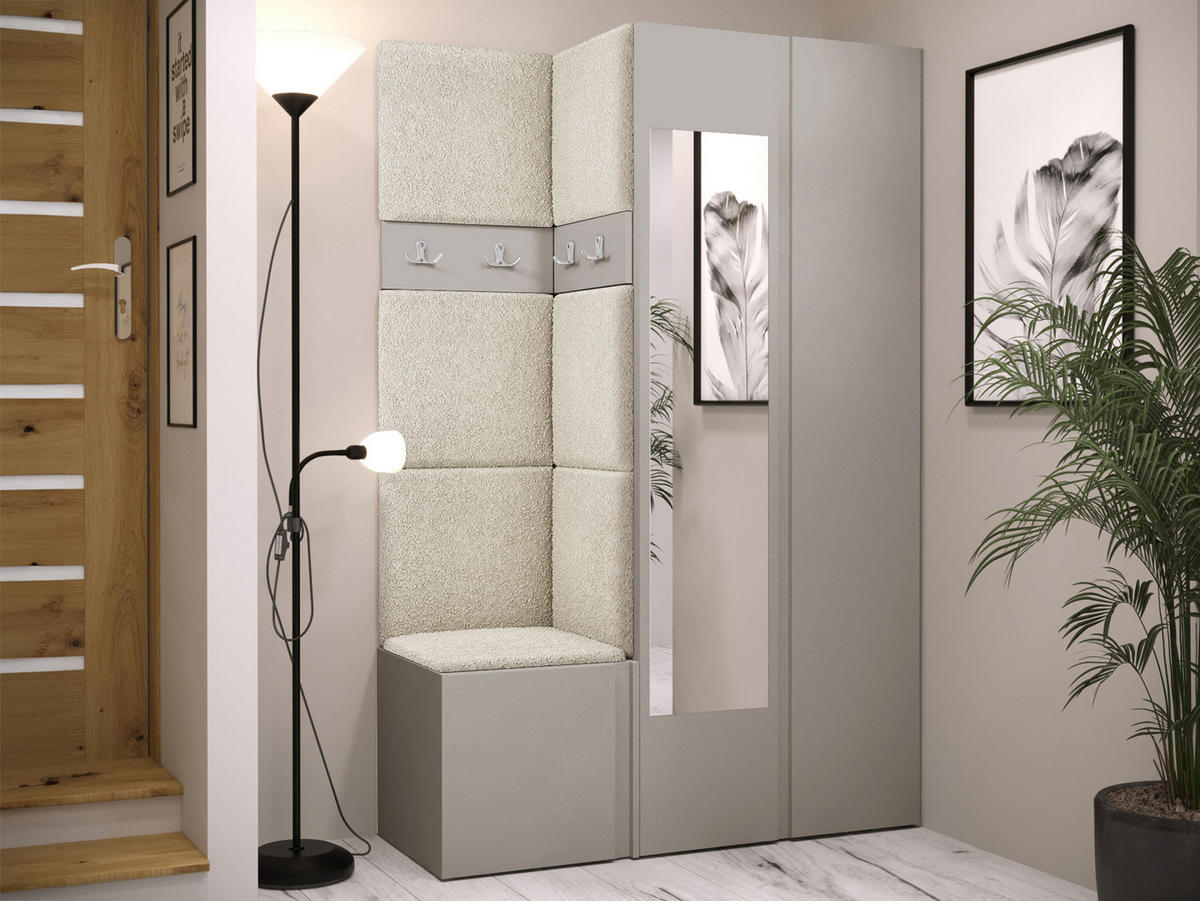 GARDEROBEN-SET Orion XXVI - Kaschmir/Creme, Holzwerkstoff/Kunststoff (116/186/46cm) - MIRJAN24