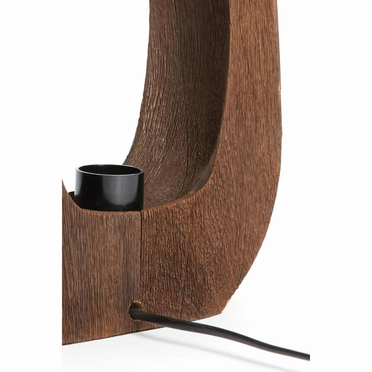 TISCHLAMPE Kelafo Braun 24/8/30 cm - Dunkelbraun, Holz (24/8/30cm) - Light & Living