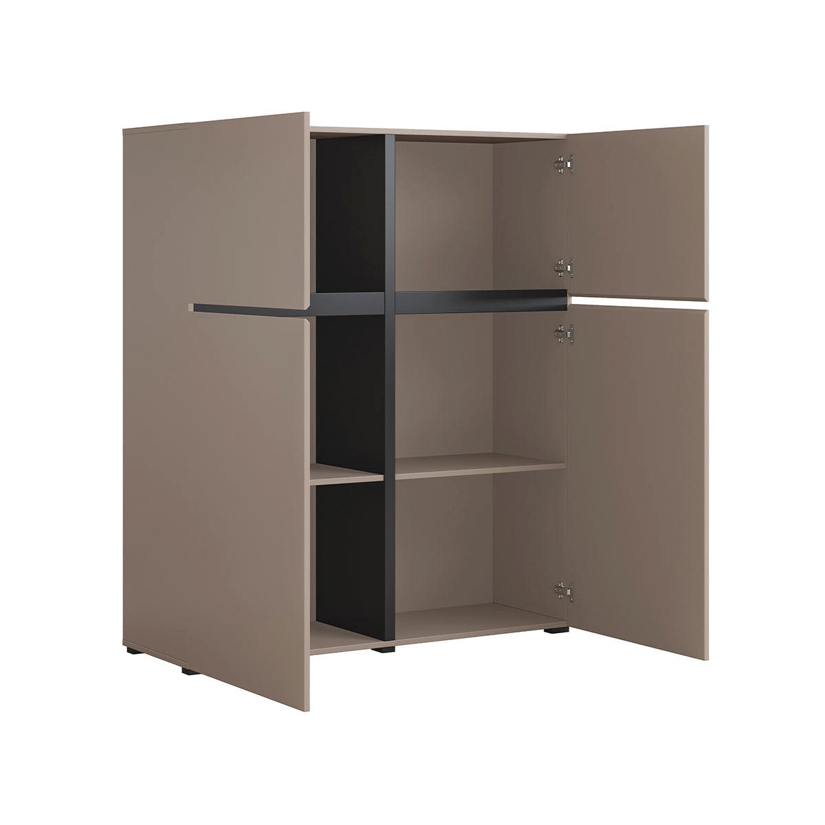 KOMODA Lilia Taupe - taupe, kompozitné drevo (119/139/40cm) - Petits-meubles