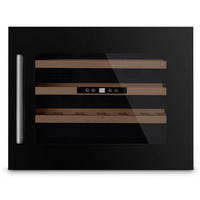 WEINKÜHLSCHRANK CAVCI24 Schwarz, 24 Flaschen, 57L, 3 Regale, Thermodynamische Kühlung, LED, UV-beständig - Schwarz, Metall (59.5/46/56cm) - Les Petits Champs