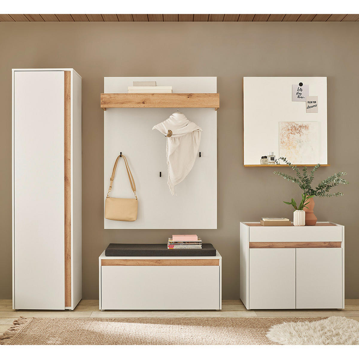 SCHUHBANK Crisp-61 - Weiß, Holzwerkstoff (100/45/40cm) - Lomado