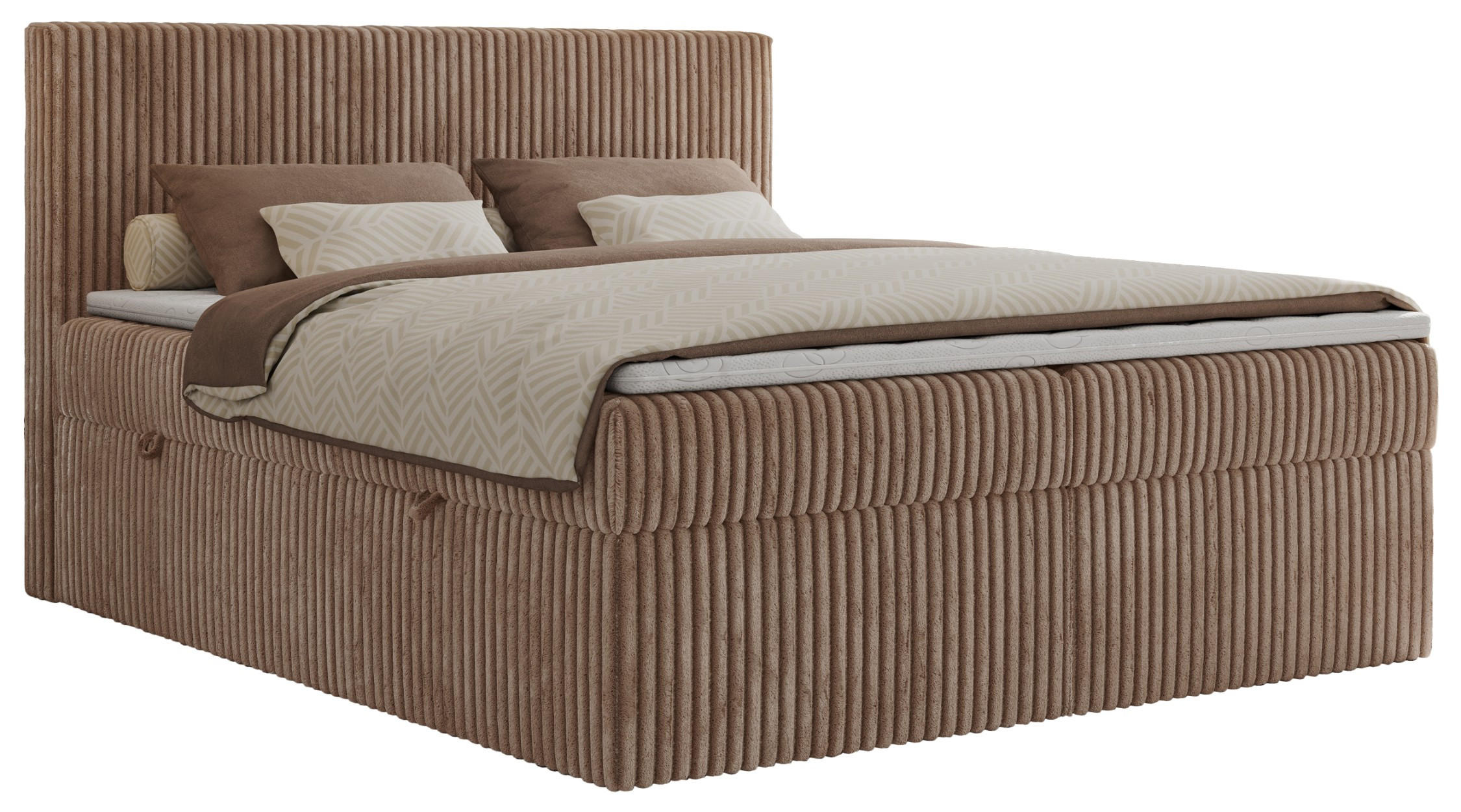 BOXBETT TILIANO 140/200 - Braun Cord - H3 - Braun, Textil (140/200cm) - MKS