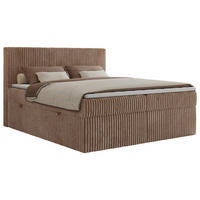 BOXBETT TILIANO 160/200 - Braun Cord - H3 - Braun, Textil (160/200cm)