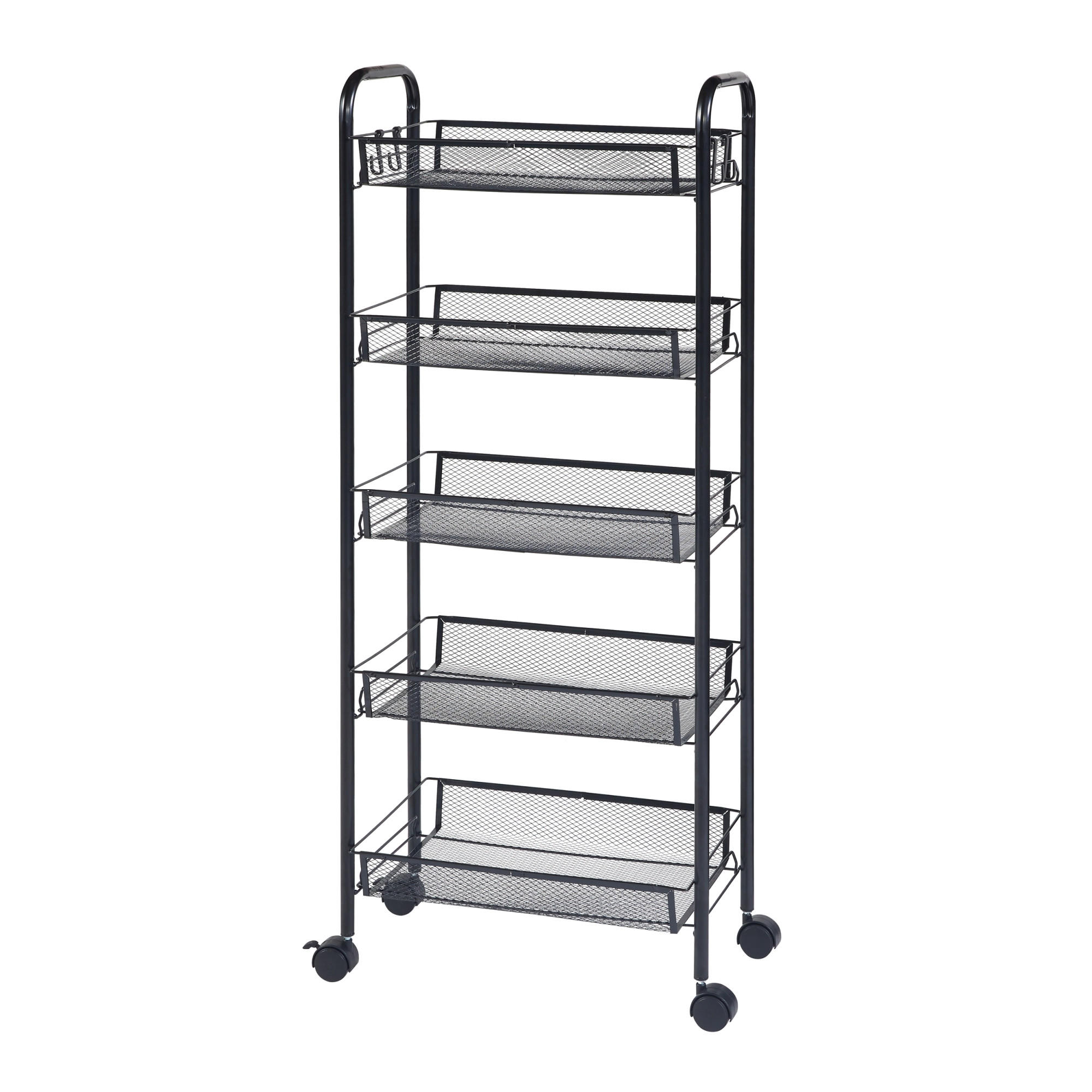 ROLLWAGEN Tromsø - Schwarz, Metall (44/103/26cm) - [en.casa]