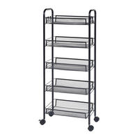 ROLLWAGEN Tromsø - Schwarz, Metall (44/103/26cm) - [en.casa]