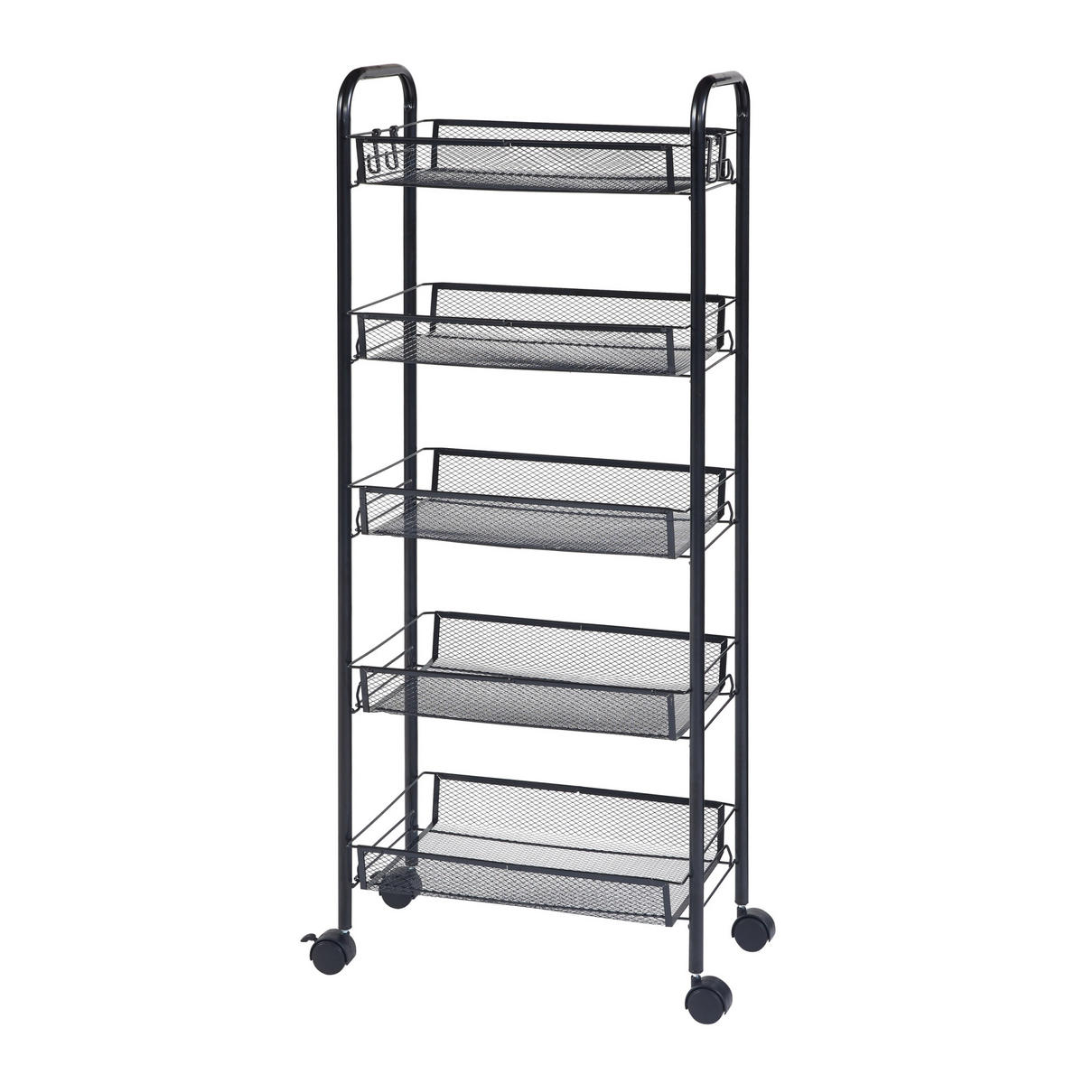 ROLLWAGEN Tromsø - Schwarz, Metall (44/103/26cm) - [en.casa]