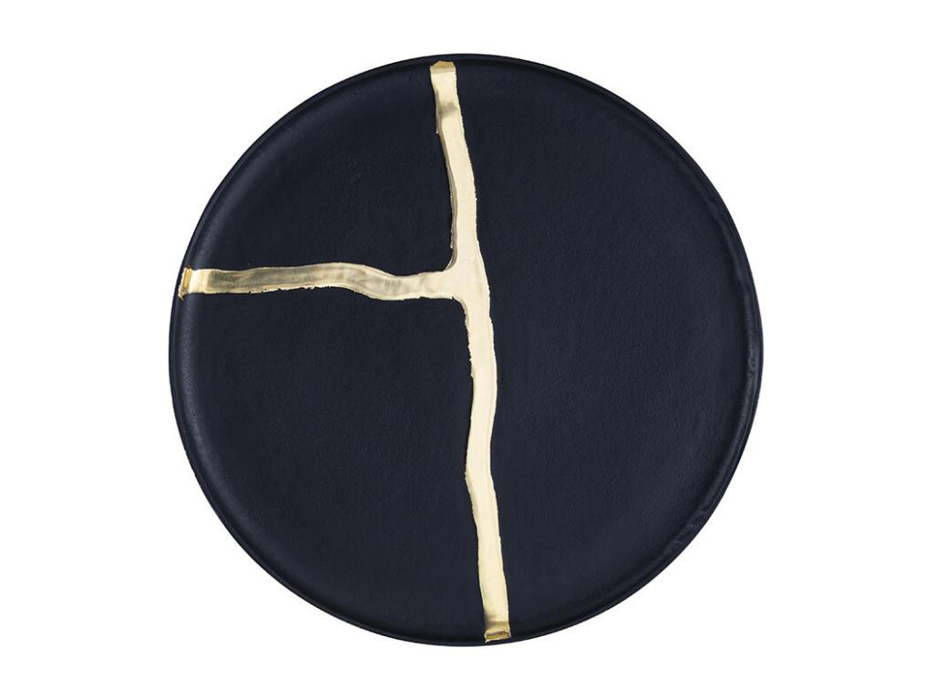 COUCHTISCH-SET - Metall - Schwarz & Goldfarben - ADALINA - Schwarz, Metall (72/72/44cm) - Vente-Unique