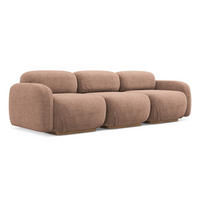 4-SITZER-SOFA Bouclé Stoff Pink - Pink/Hellrosa, Holz/Textil (270/73/95cm) - Makamii