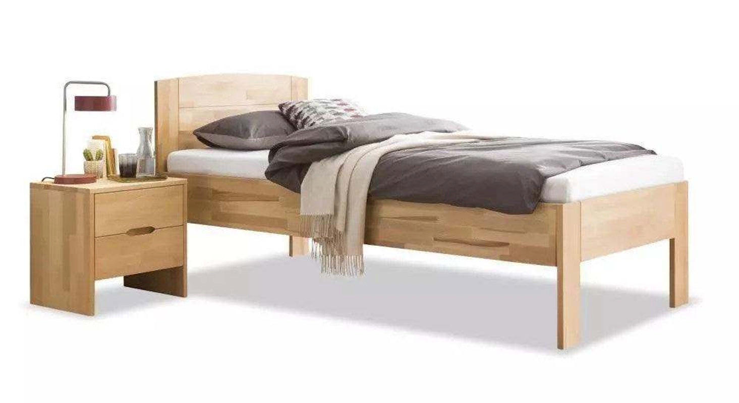 SENIORENBETT Buche Massiv Comfort 03 / 100 x 200 cm / buche-natur-geölt - Buchefarben, Holz (100/200cm) - BED BOX