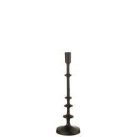 KERZENHALTER IZY - Aluminium - Schwarz - L - Schwarz, Metall (12.5/42cm) - J-Line