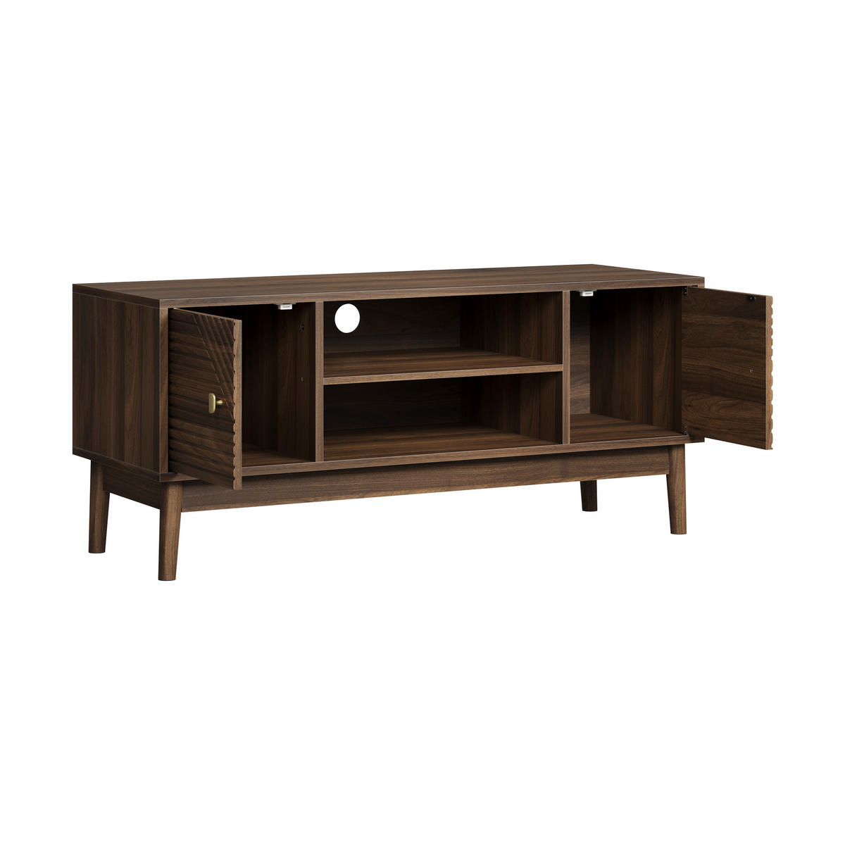 TV-ELEMENT 110/40/48 cm Walnuss mit Stauraum - Nussbaumfarben, Holz (110/48/40cm) - Oxeza