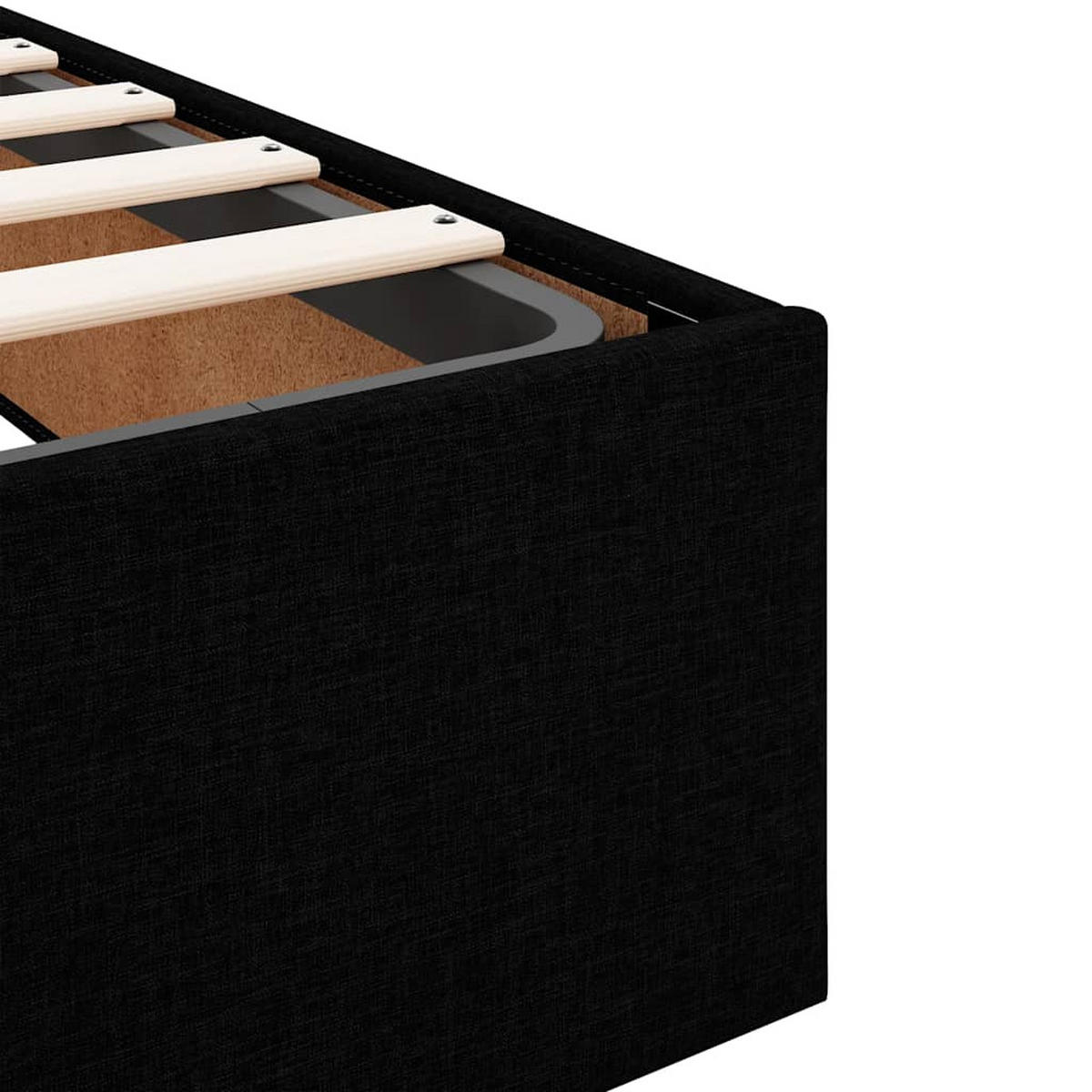 OTTOMAN-BETT Ohne Matratze Schwarz 100/200 Cm Stoff - Schwarz, Holzwerkstoff (100/200cm) - vidaXL