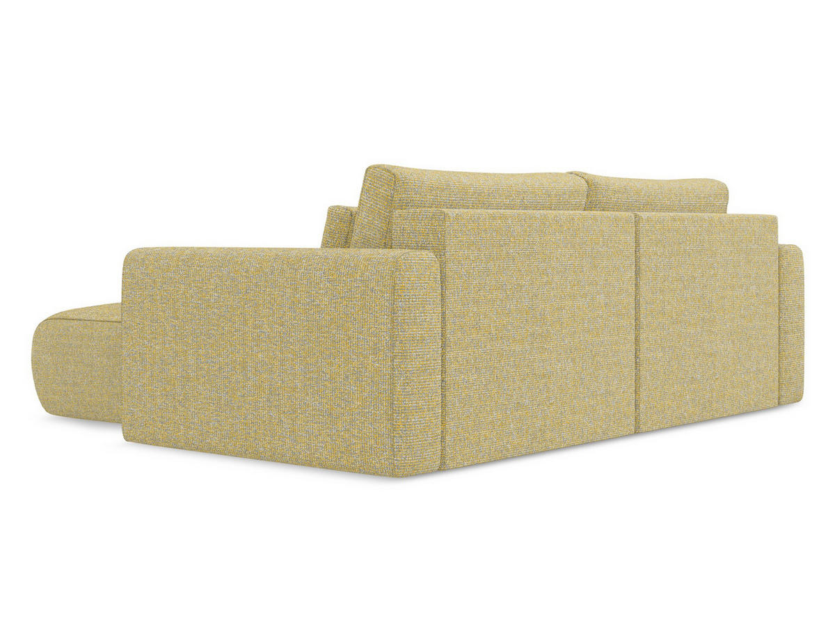 ECKSOFA mit Schlaffunktion Strukturstoff Stoff Gelb - Currygelb/Gelb, Kunststoff/Textil (240/149cm) - Makamii