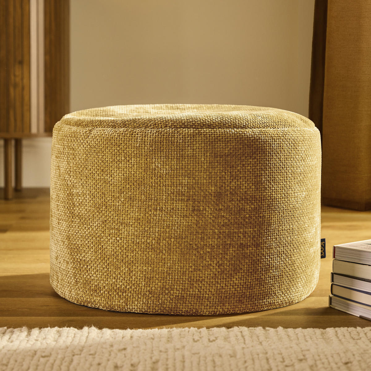POUF aus Chenille Milano - Gelb, Textil (55/35/55cm) - icon