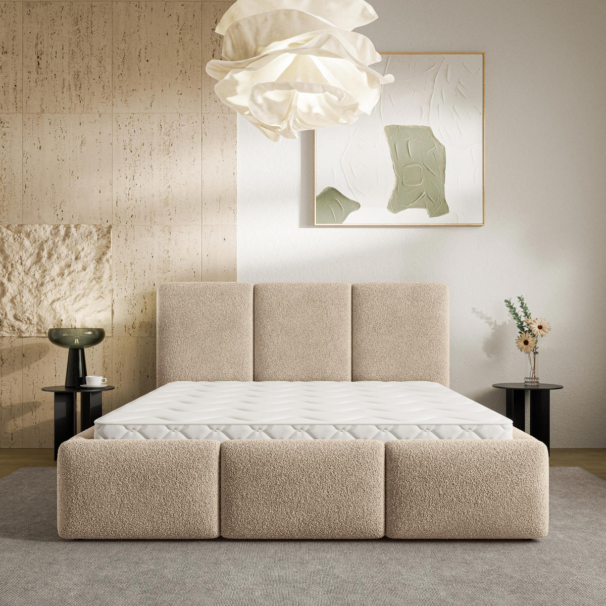 ČALOUNĚNÁ Postel ARSIL 160x200 cm Béžová - béžová, kompozitní dřevo/textil (160/200cm) - MASSENO