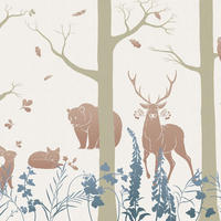 FOTOTAPETE Waldtiere 400 x 280 cm - Beige, Papier (400/280cm) - Sanders & Sanders