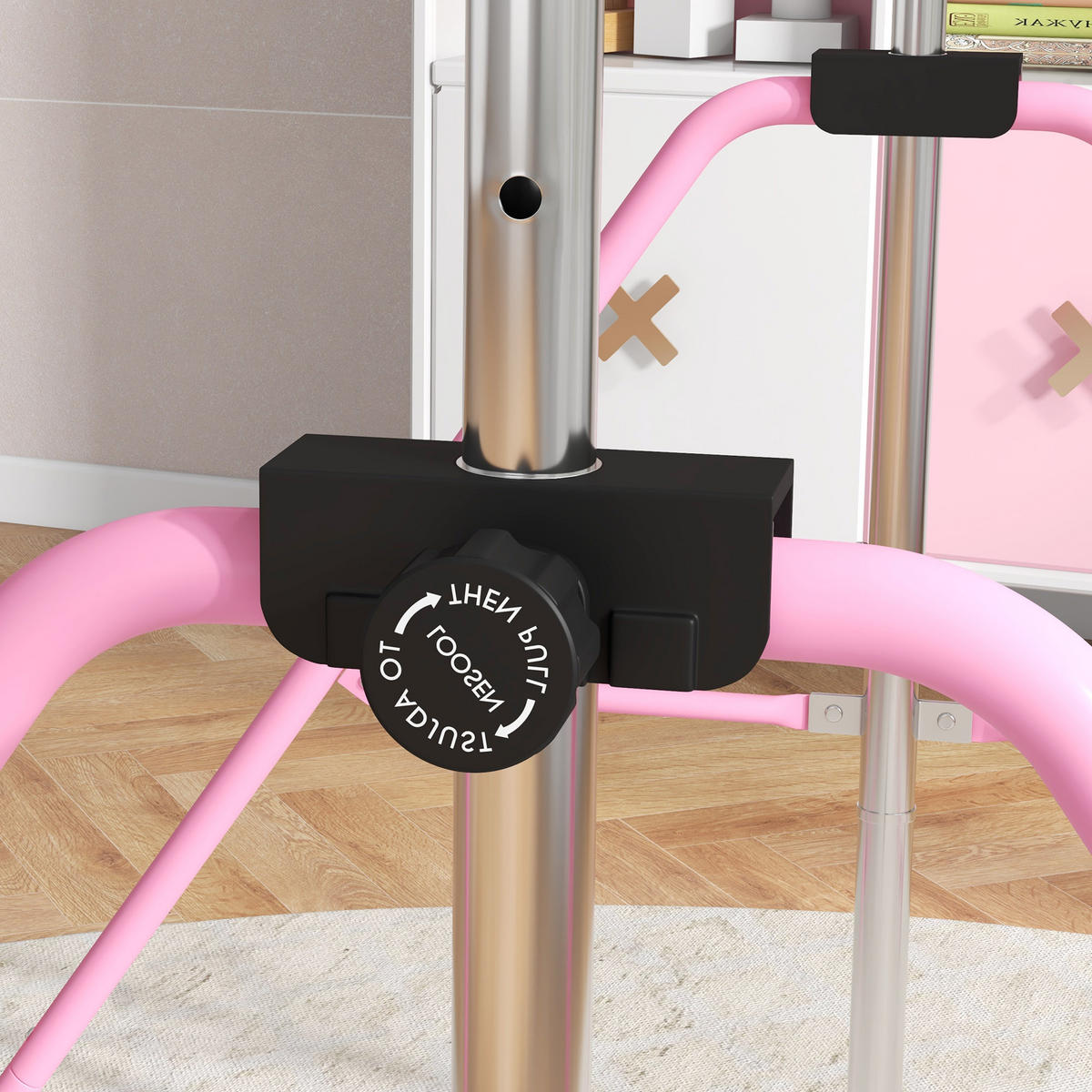 KINDERTURNSTANGE - Rosa, Metall (105/128/148cm) - HOMCOM
