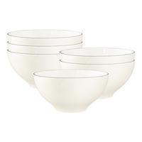 MÜSLISCHALEN Savona Fine Diamond creme ø 15,7 cm 6er Set - Creme, Keramik (15.7cm) - Seltmann Weiden