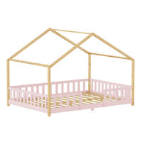 HAUSBETT Treviolo - Pink/Naturfarben, Holz (120/200cm) - [en.casa]