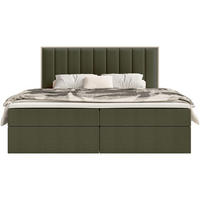 BOXBETT Togents Dunkelgrün Chenille hydrophob 160x200 cm - Dunkelgrün, Textil (160/200cm) - Selsey