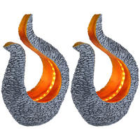 LED AUSSENLEUCHTE Skulptur Grau Gold 2er Set - Grau, Kunststoff (23.5/11/34.5cm) - Globo Lighting