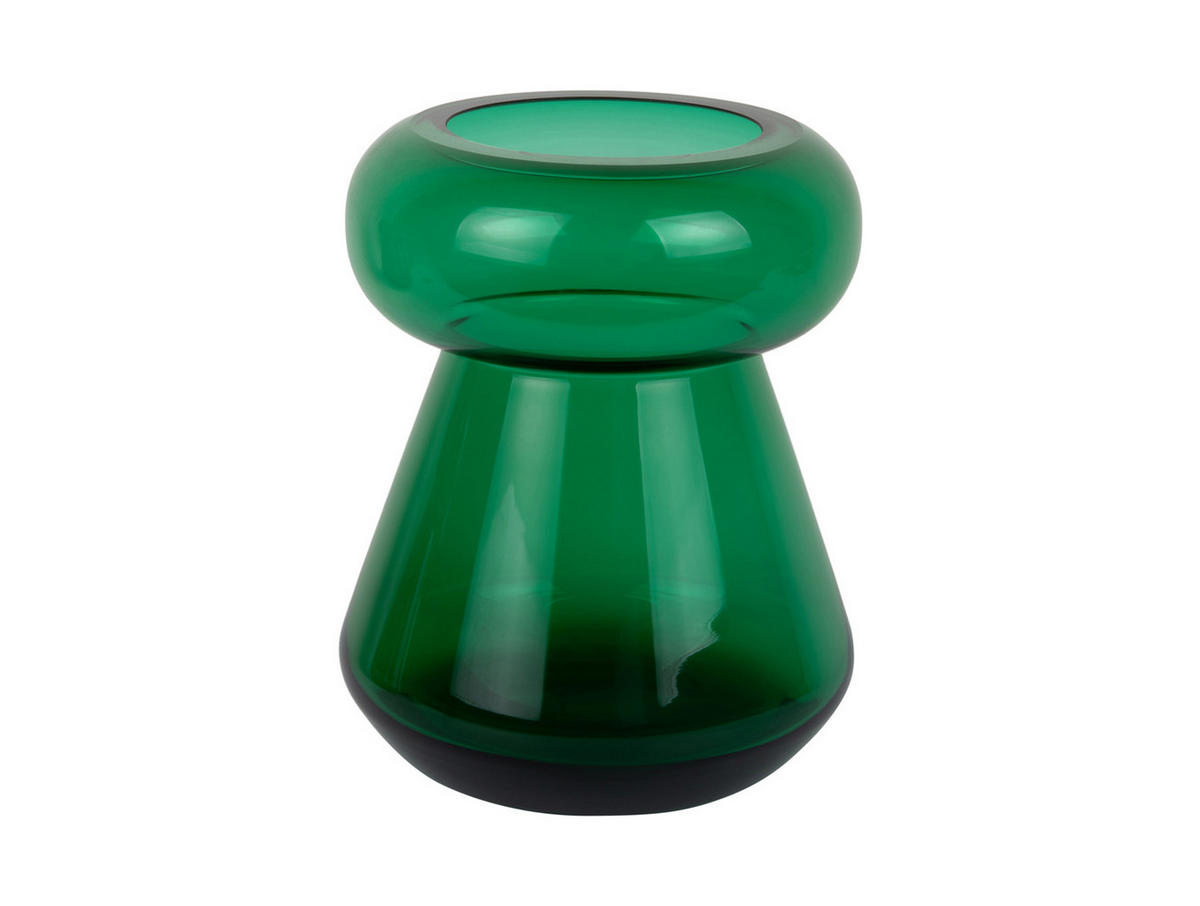 VASE Excelente Grün 20.5/20.5/26 cm - Grün, Glas (26cm) - Present Time