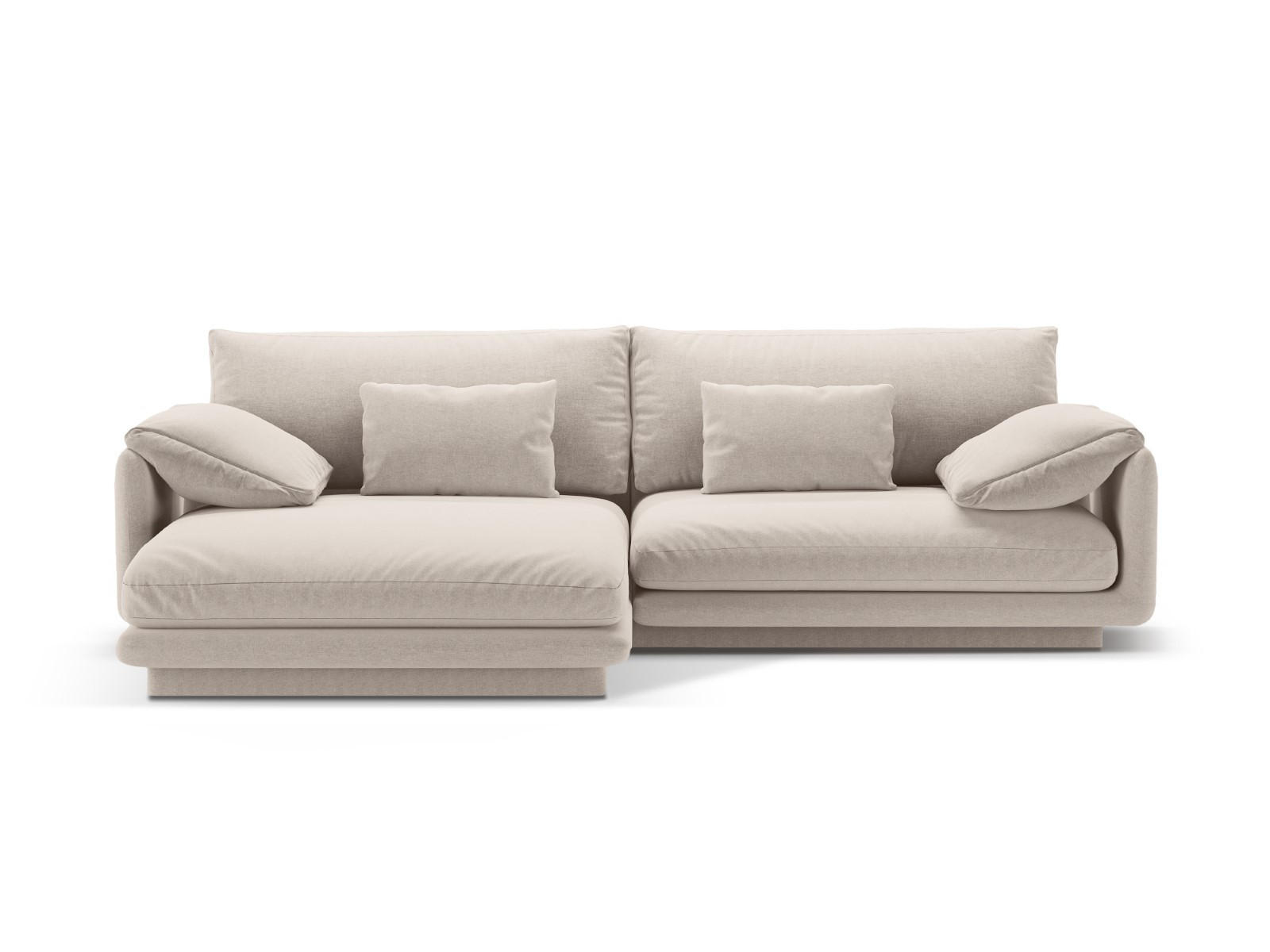 ECKSOFA links Torino aus strukturiertem Stoff leichtes beige 4 Sitzplätze - Creme, Textil (170/250cm) - Micadoni
