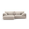 ECKSOFA links Torino aus strukturiertem Stoff leichtes beige 4 Sitzplätze - Creme, Textil (170/250cm) - Micadoni