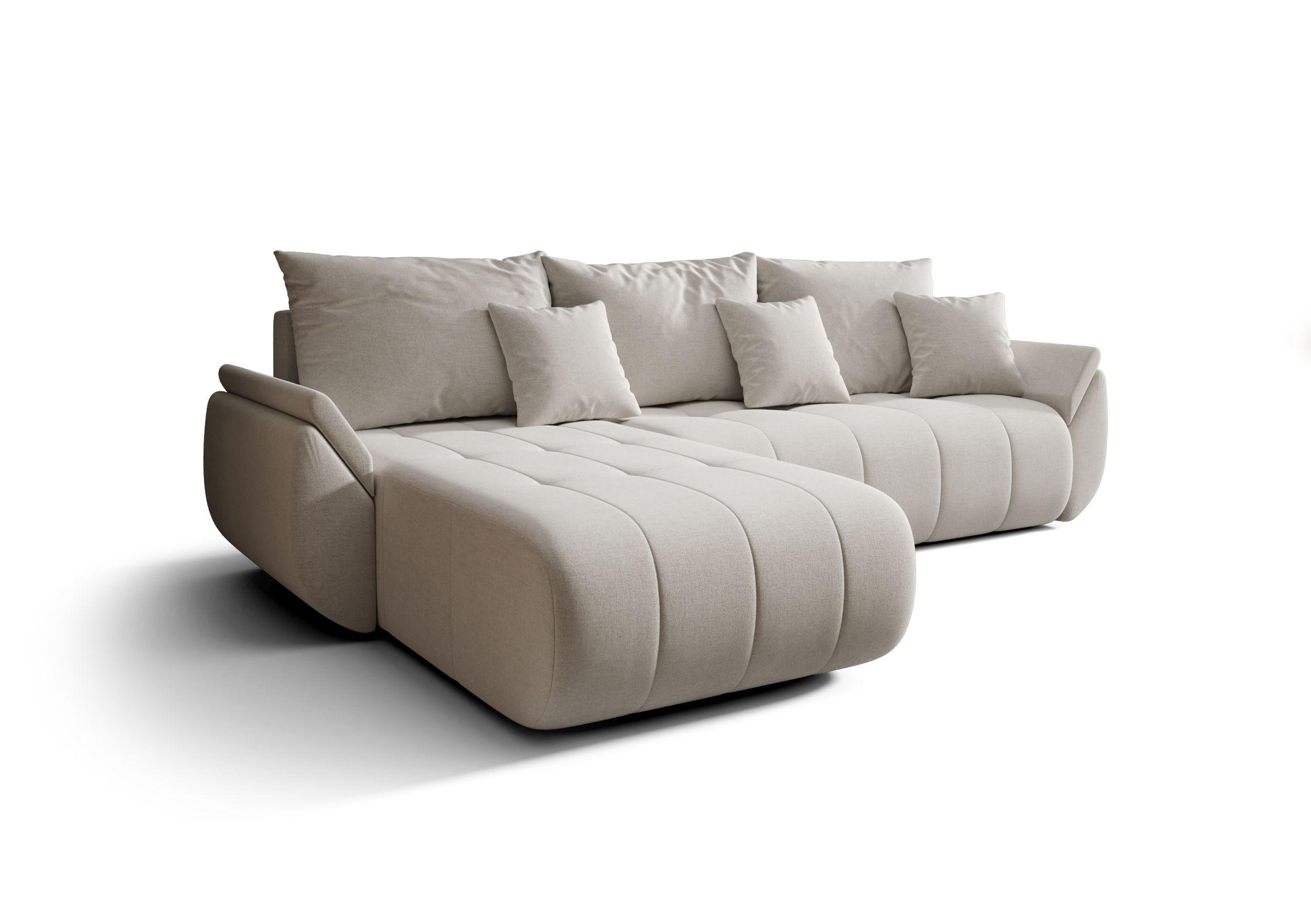 ECKSOFA mit Schlaffunktion TOKYO L Wind 05 - Beige, Textil (280/185cm) - Bedante