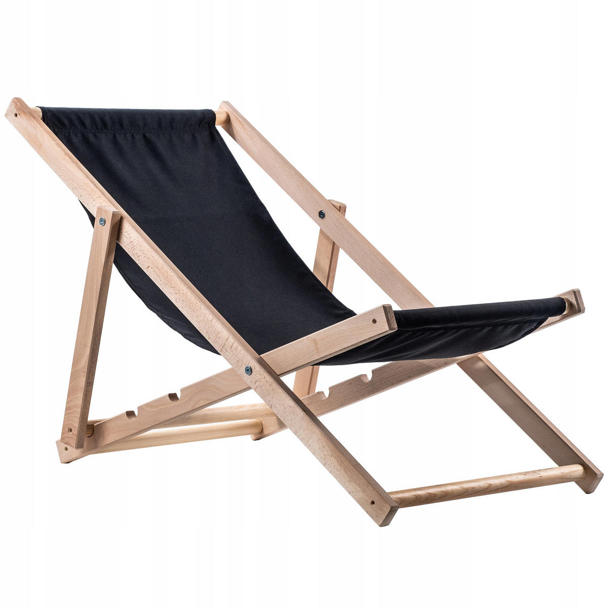 HOLZLIEGESTUHL 80 x 63 cm, Schwarz - Schwarz, Holz (53/78cm) - KADAX