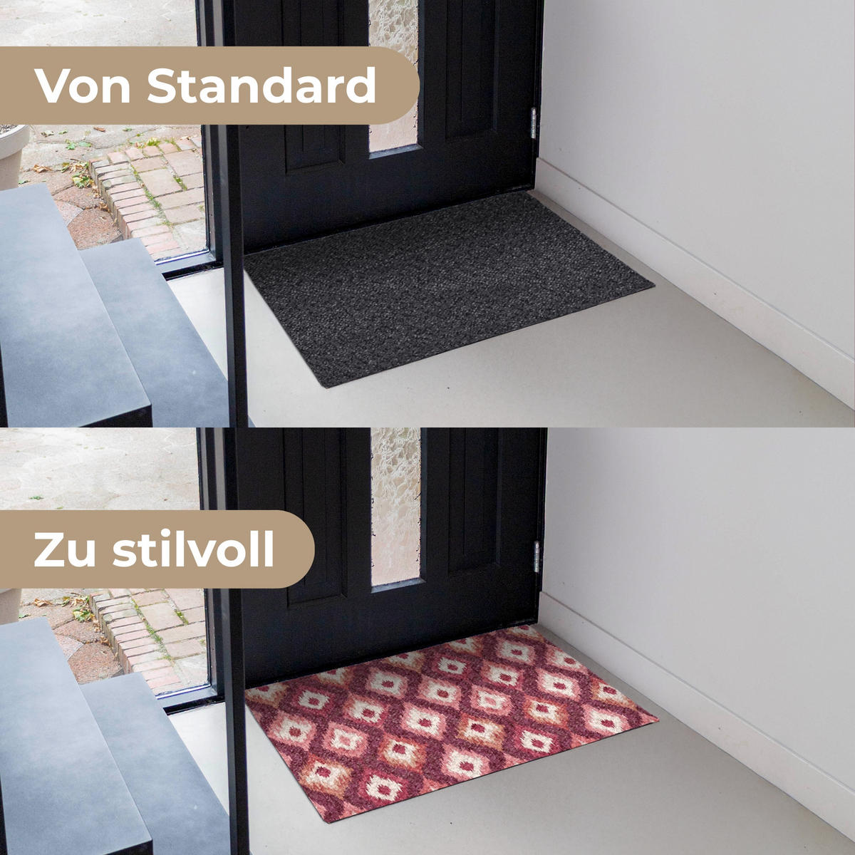 ROHOŽKA Diamantové tvary - Růžová - Vzor - Textura 90x60 cm - bobulová, plast/umělá hmota (90/0.4cm) - MuchoWow