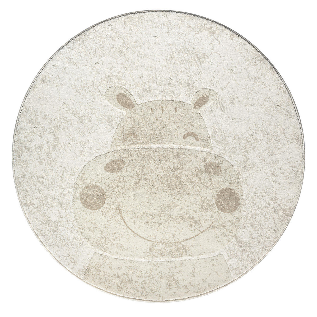 KINDERTEPPICH Mara 703 Creme 120 cm Rund - Beige/Creme, Textil (120/120cm) - carpet city