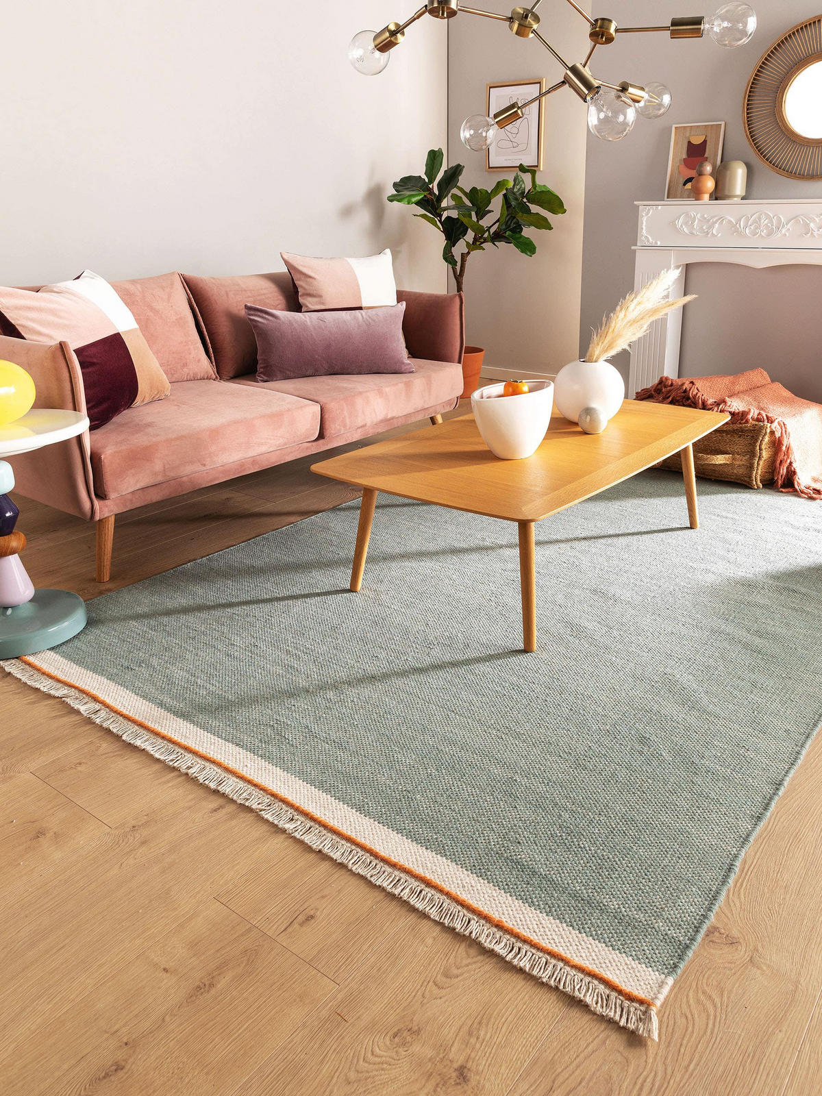 WOLLTEPPICH Karla Mint 80x120 cm - Mintgrün, Textil (80/120cm) - benuta Pop