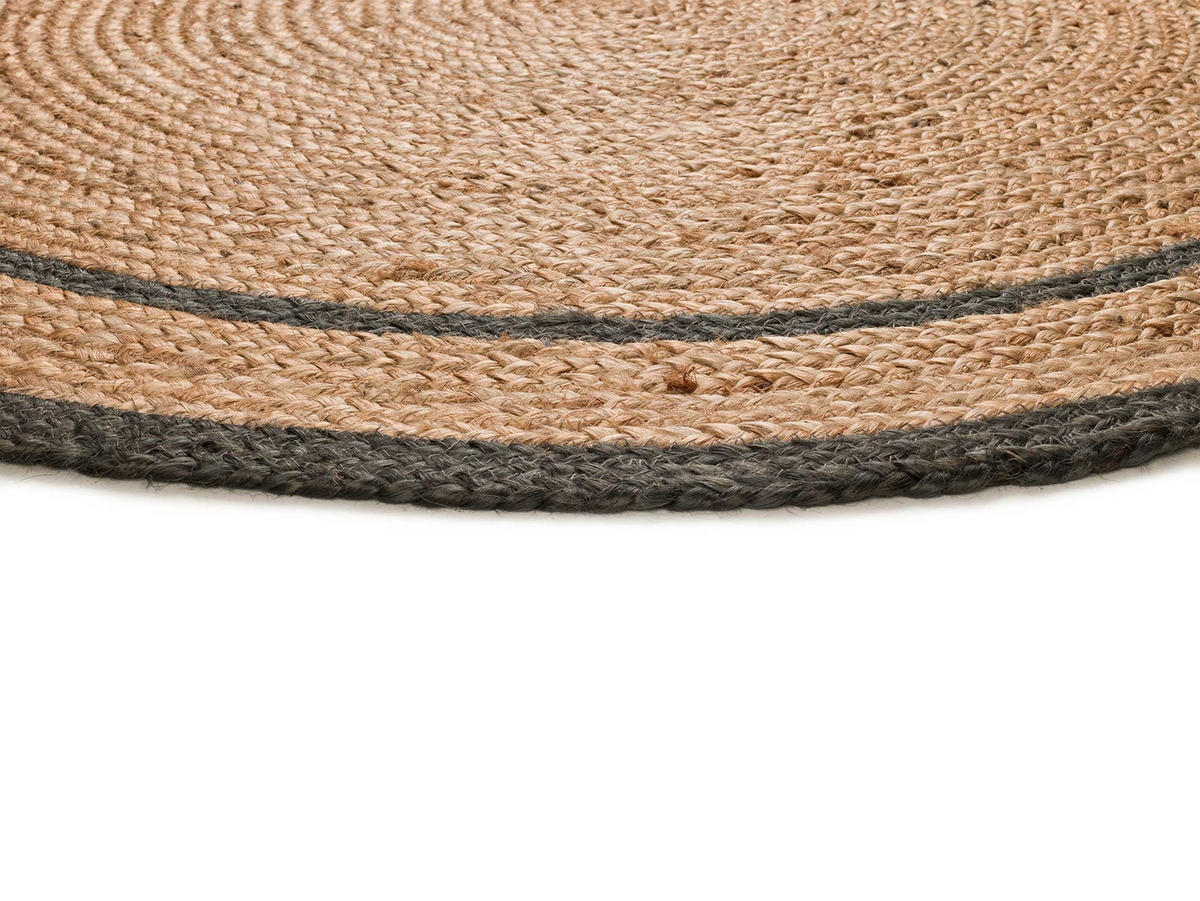HANDWEBTEPPICH Grau Mahon 90/90 cm - Naturfarben/Grau, Naturmaterialien (90/90cm) - Atticgo