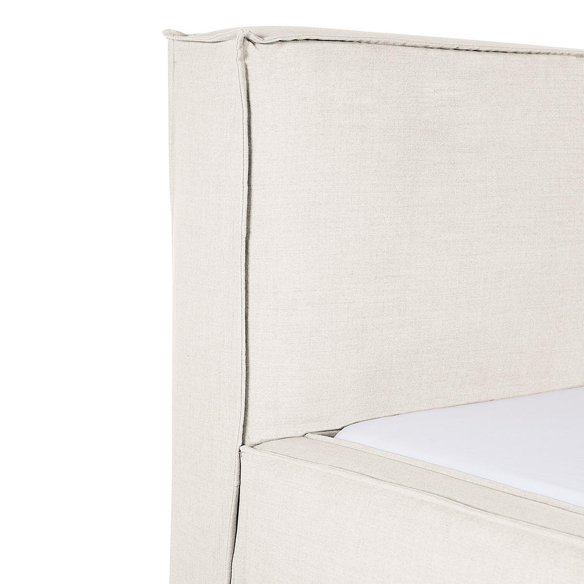 POLSTERBETT - Weiß, Textil (180/200cm) - home24