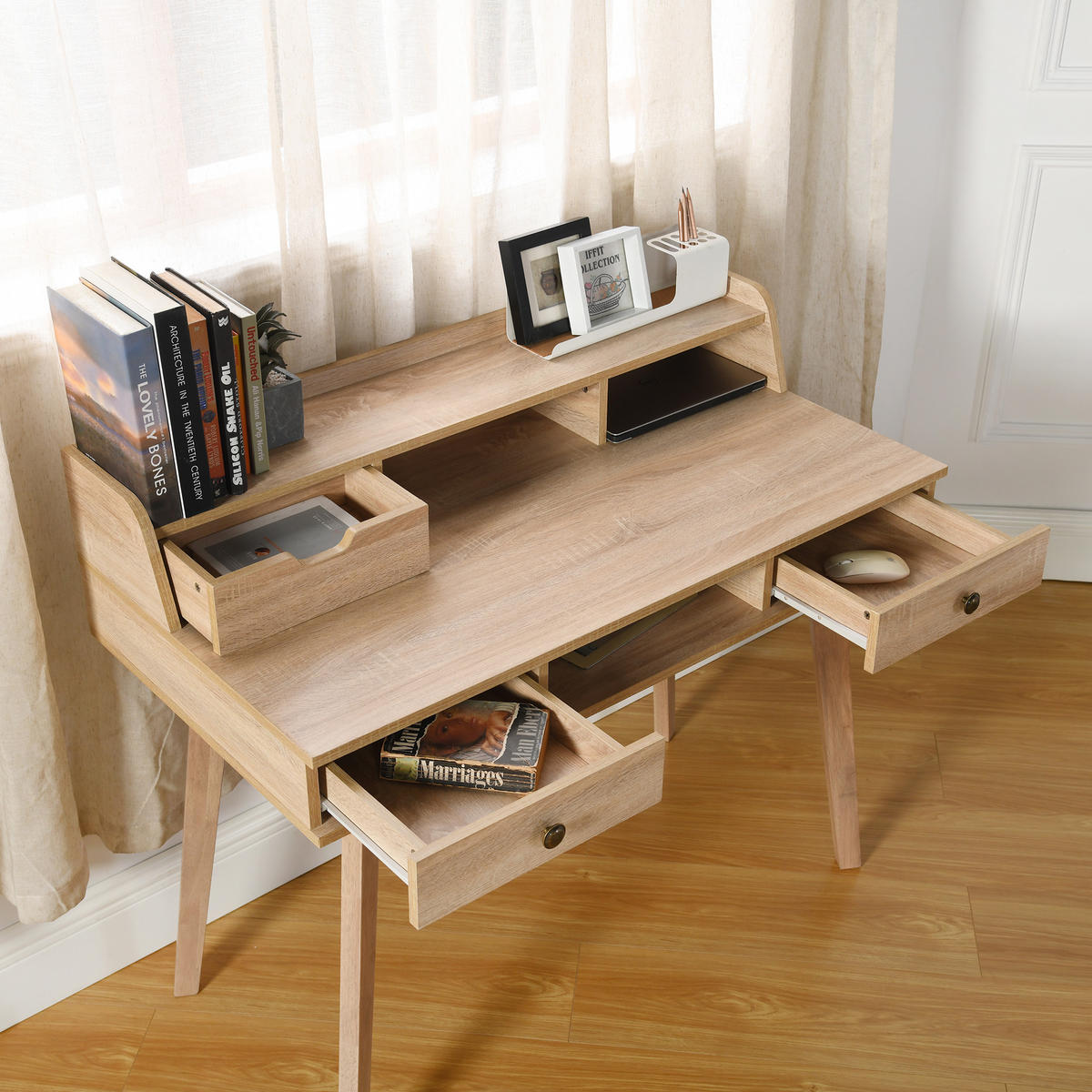 SCHREIBTISCH 100/50/91cm Beige - Beige, Holz/Holzwerkstoff (105/55/90cm) - Urban Meuble