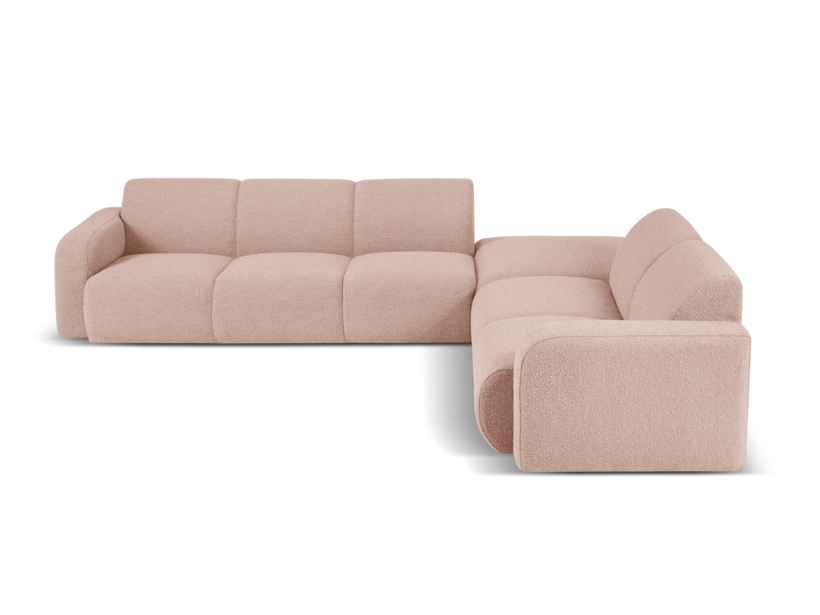 ECKSOFA rechts Molino aus Boucle puderrosa 6 Sitzplätze - Pink, Textil (250/315cm) - Micadoni