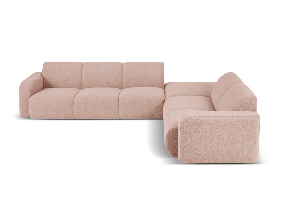 ECKSOFA rechts Molino aus Boucle puderrosa 6 Sitzplätze - Pink, Textil (250/315cm) - Micadoni