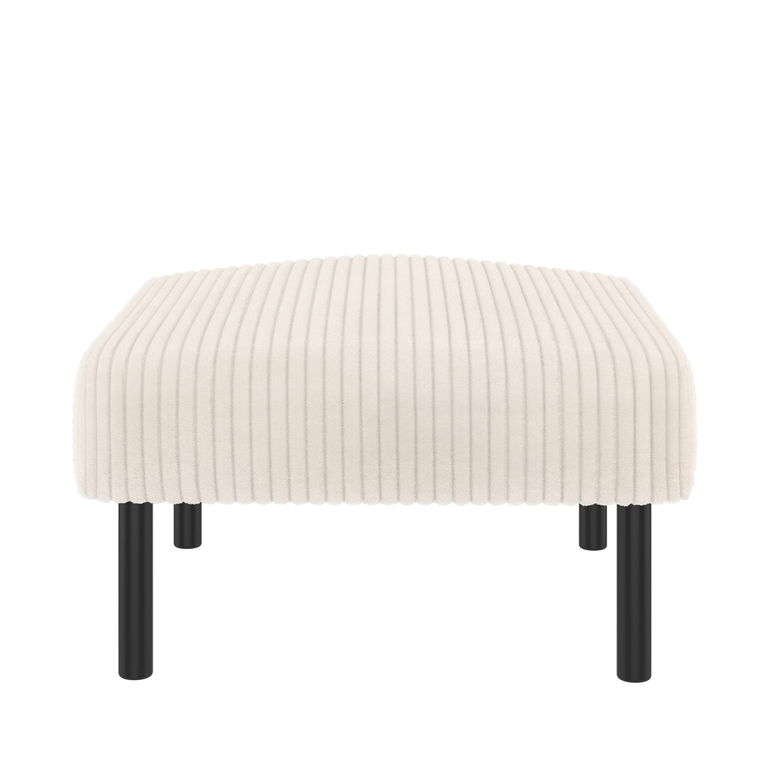 HOCKER Fußhocker Cord,Beige - Beige, Textil (56/39/51cm) - LVHOM
