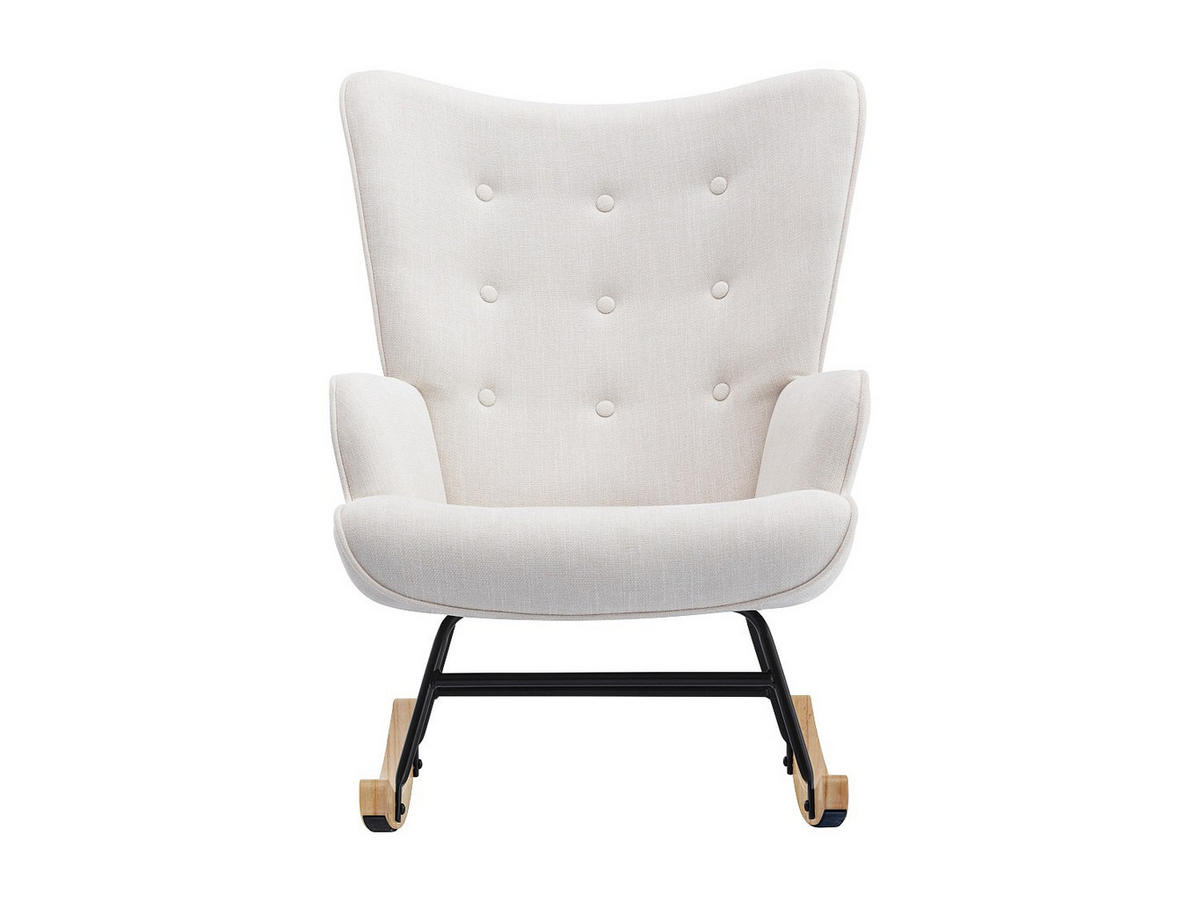 SCHAUKELSESSEL - melierter Stoff - Beige - ELMINA II - Beige, Textil (86/91/68cm) - Vente-Unique