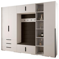 GARDEROBEN-SET 236,7/290/47 - Schwarz/Weiß, Holz/Kunststoff (290/236.7/47cm) - Abiks Möbel