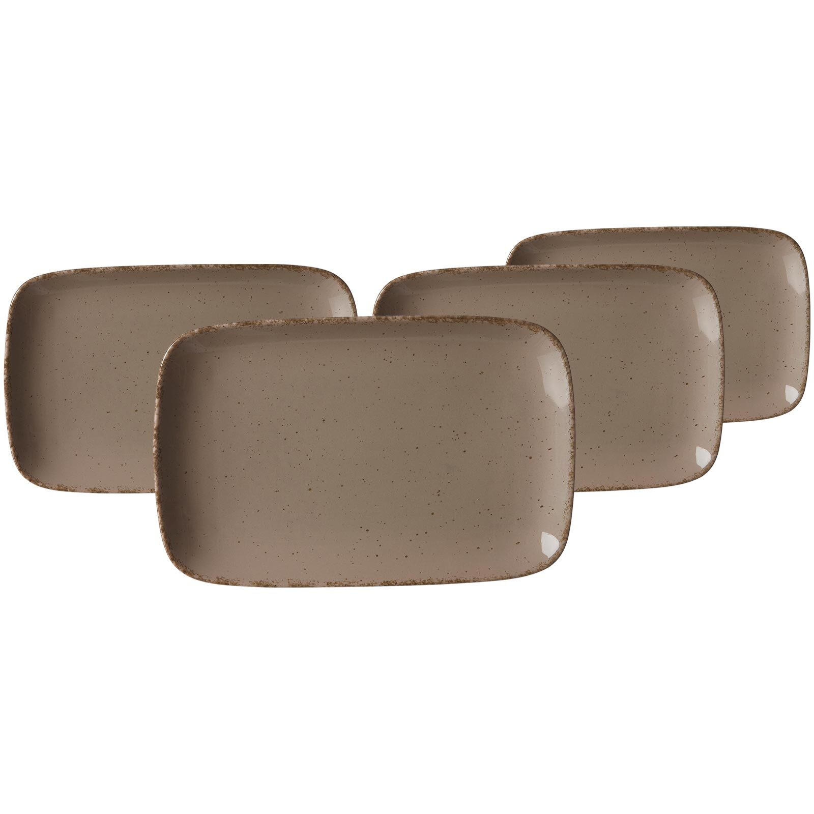 PLATTEN Casa Grau 24 x 15,5 cm 4er Set - Grau, Keramik (15.5/3/24cm) - Ritzenhoff Breker