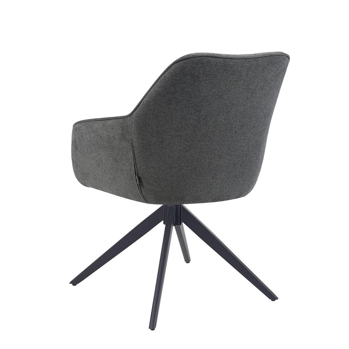 ARMLEHNSTUHL ARVIT - Schwarz/Grau, Textil/Metall (58/87/61cm) - B&D Home