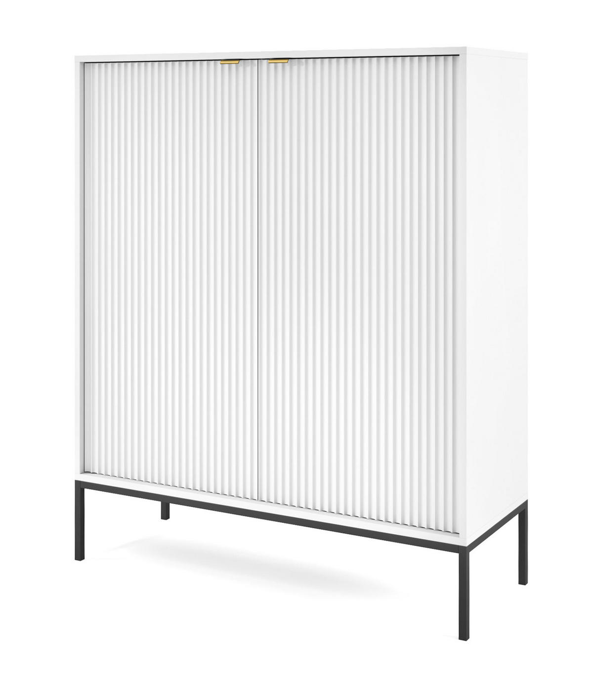 HIGHBOARD Nova Weiß / Schwarz 104 / 39 / 125cm - Schwarz/Weiß, Holz/Holzwerkstoff (104/125/39cm) - Feldmann-Wohnen