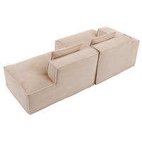 3-SITZER-SOFA aus Polyester 235 cm Khaki mit elastischer Federkern-Polsterung und pflegeleichtem Bezug - Beige, Textil (235/70/129cm) - Modfu
