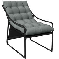 VRTNI naslanjač 110/62/88 cm z nasloni za roke in 10 cm blazino, jeklo, Siva - siva, kovina (62/88/110cm) - Redom