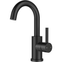 WASCHTISCHARMATUR Schwarz 360° drehbar mit Einhandgriff - Schwarz, Metall (6.9/12.7/25cm)