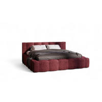 POLSTERBETT Lizeth Komplettset - Rot, Holzwerkstoff/Textil (140/200cm) - Fun Möbel