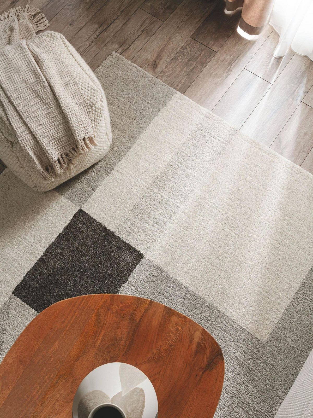 TEPPICH Teppich Tacoma Beige/Grau - Beige/Grau, Kunststoff (200/1cm) - KUNSTLOFT